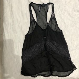 O'Neill Sleeveless Black Shear Top with Lace